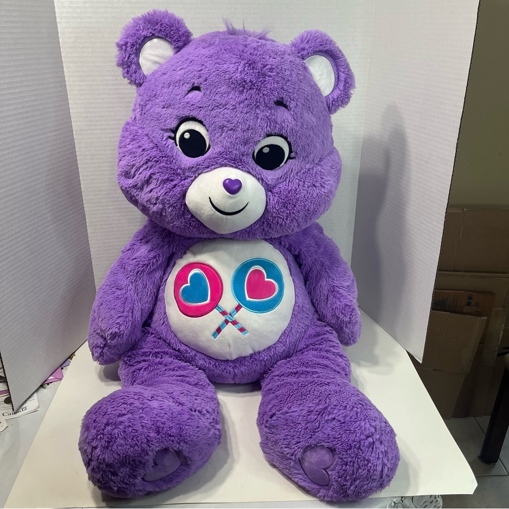 CARE BEARS 36” jumbo Share bear plush stuffed animal toy purple rare retro